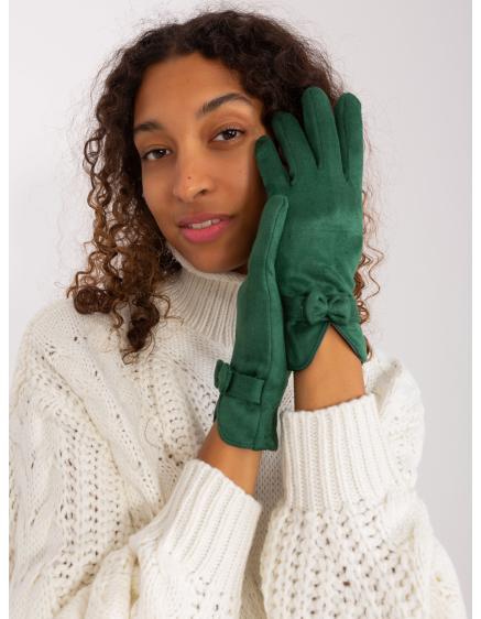 Dámské rukavice s mašlí LIG tmavě zelené