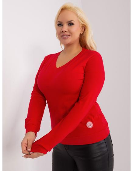 Dámská halenka s dlouhým rukávem plus size červená