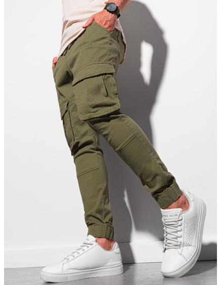 Pánské kalhoty joggers P886 olivové