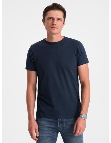 Levně Pánské bavlněné tričko Classic BASIC V2 OM-TSBS-0146 tmavě modré