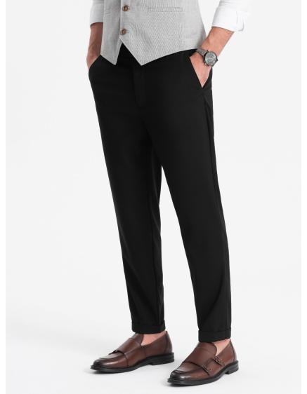 Levně Pánské chino kalhoty s elastickým pasem V4 OM-PACP-0157 černé