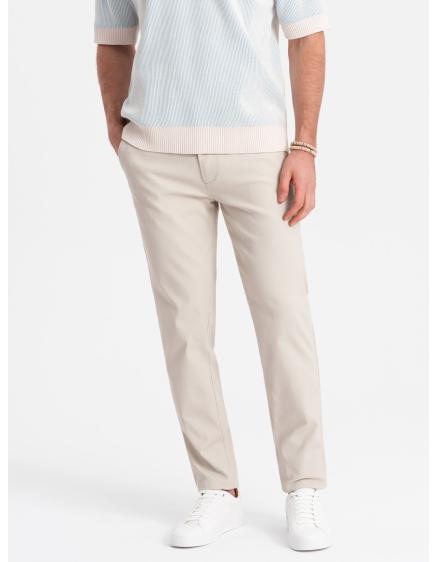 Levně Pánské chino kalhoty SLIM FIT krémové