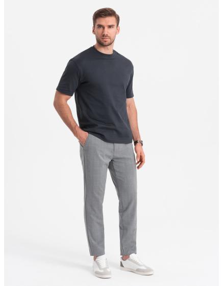 Pánské kalhoty klasického střihu kostkované V3 OM-PACP-0187 šedé