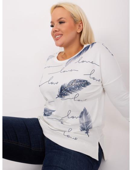 Dámská halenka plus size s potiskem MONA ecru