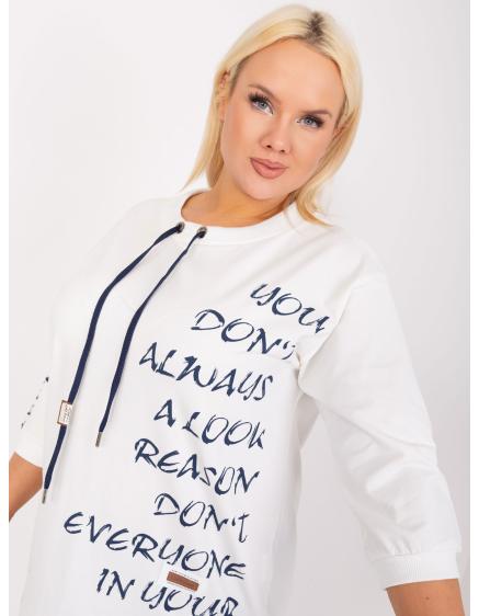 Dámská halenka plus size s nápisem NERA ecru