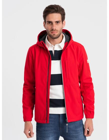 Levně Pánská bunda SOFTSHELL s fleecovým V6 OM-JANP-0137 červená