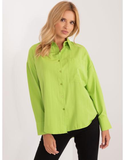 Dámská košile s límečkem oversize NIKA limetkově zelená