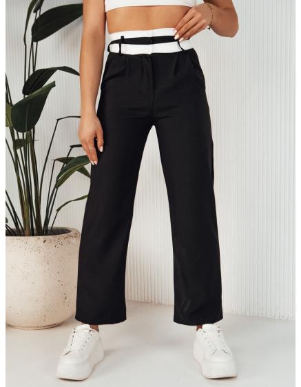 Dámské kalhoty s širokými nohavicemi GINZOM černé