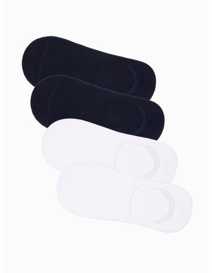 Levně Pánské ponožky na nohy 4-pack OM-SOSS-0104 bílé a tmavě modré