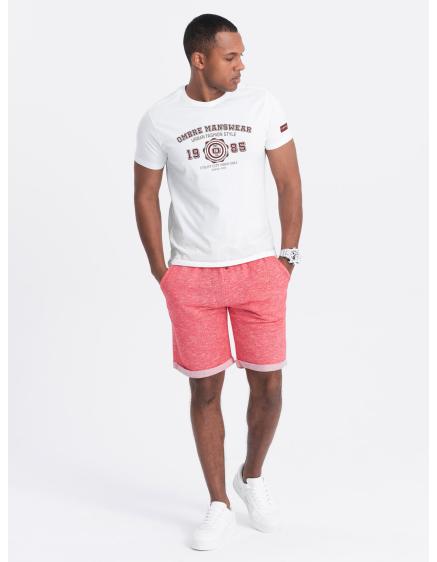 Levně Pánské šortky LOOSE FIT jasně červené