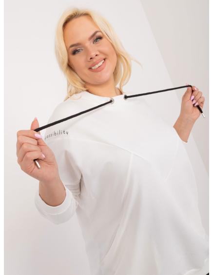 Dámská halenka bavlněná plus size se zavazováním REVA ecru