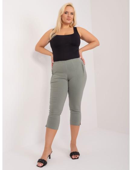 Levně Dámské kalhoty plus size RYBA khaki
