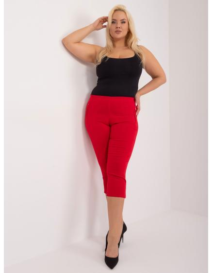 Levně Dámské kalhoty plus size RYBA červené