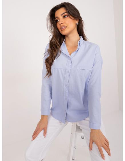 Levně Dámská košile na knoflíky oversize LIPPA světle modrá