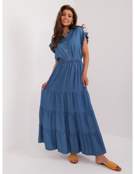 Dámská sukně s volánem tmavě modrá