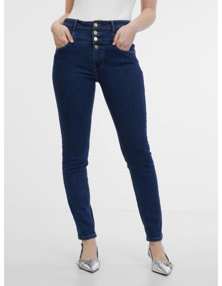 Levně Tmavě modré dámské skinny fit džíny