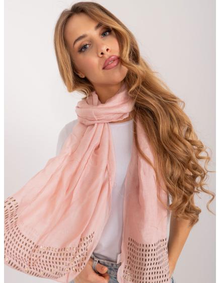 Dámský šátek s aplikací světle růžový
