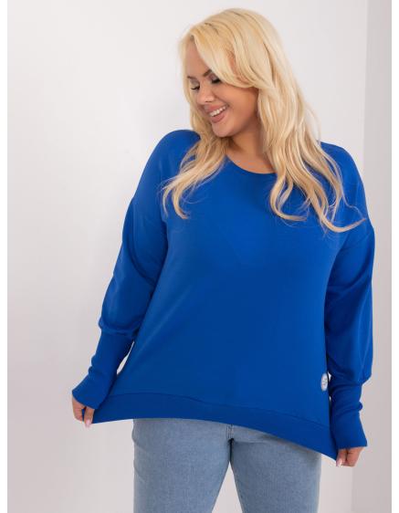 Dámská halenka plus size s manžetami kobaltová