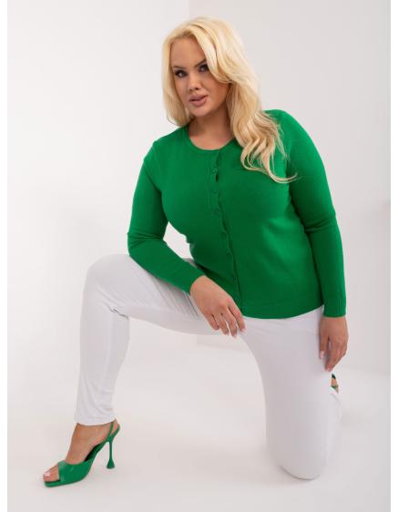 Dámský svetr s lemem zelený