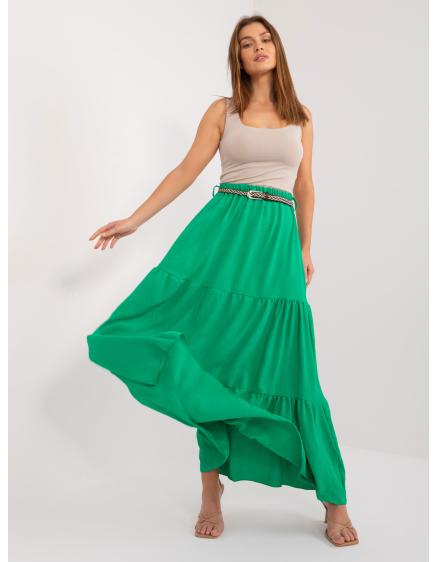 Dámská sukně s volánem maxi zelená
