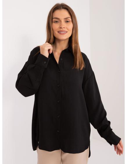 Dámská košile s límečkem oversize černá