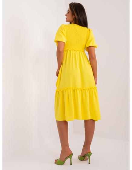 Dámské šaty s volánky žluté