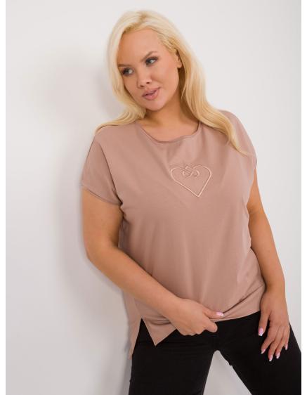 Dámská halenka plus size tmavě béžová