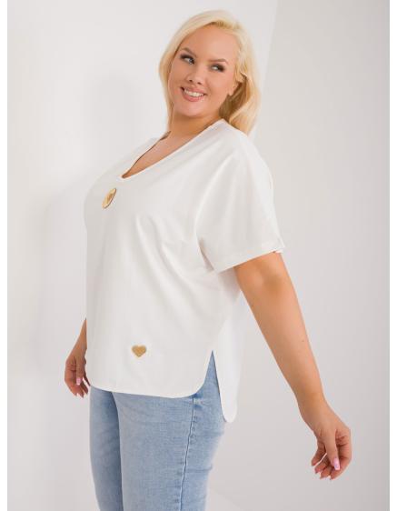 Dámská halenka plus size s rozparky ecru