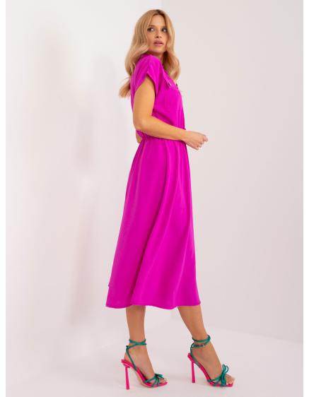 Dámské šaty s límečkem midi fialové