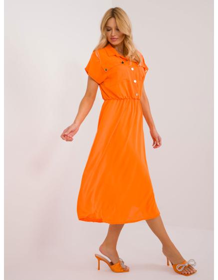 Dámské šaty s krátkým rukávem oranžové