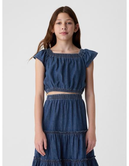 Levně Dětský džínový crop top