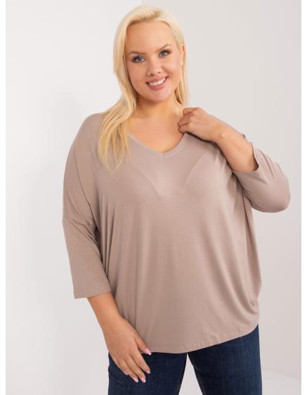 Dámská halenka plus size tmavě béžová