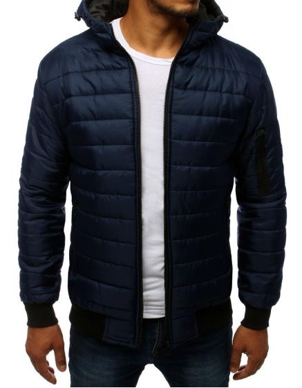 Levně Pánská STYLE bunda prošívaná bomber jacket tmavě modrá