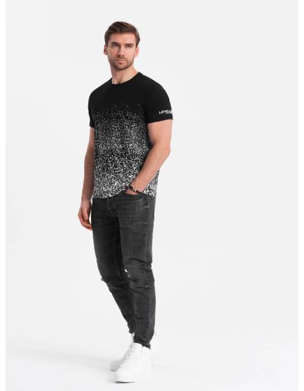 Pánské bavlněné tričko s gradientním potiskem černé