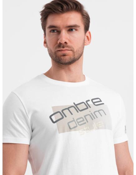 Pánské bavlněné tričko s logem V1 OM-TSPT-0139 bílé