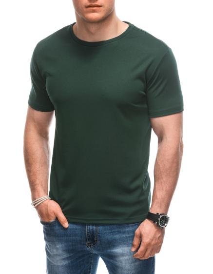 Pánské jednobarevné tričko S1930 tmavě zelené