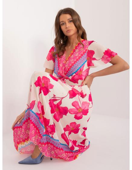 Dámské šaty s barevnými vzory růžové a béžové