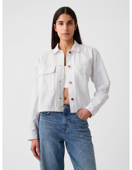 Džínová bunda crop