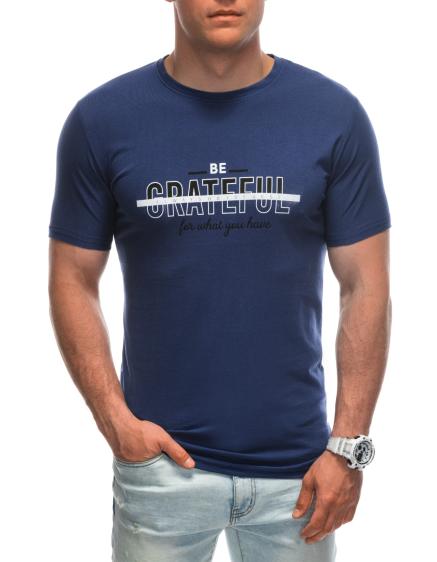 Pánské tričko s potiskem S1947 tmavě modré