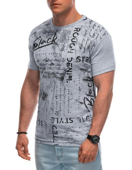 Pánské tričko s potiskem S1941 šedé