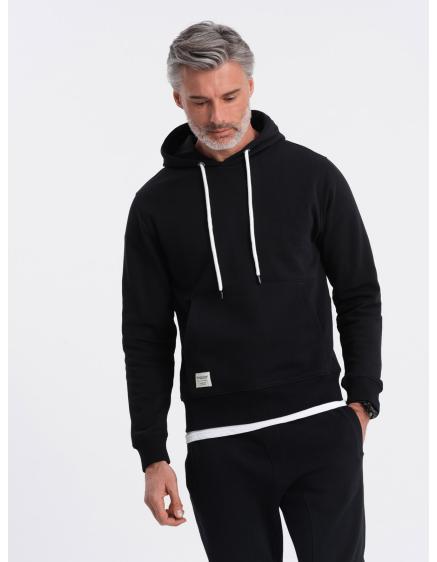 Levně Pánská klokaní mikina s kapucí černá
