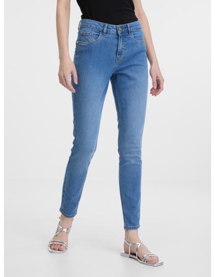 Levně Světle modré dámské skinny džíny