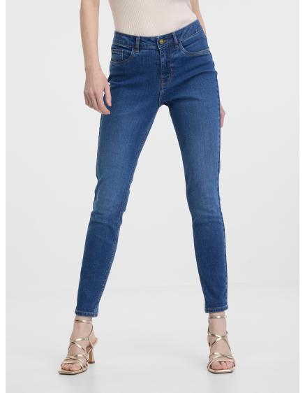 Levně Modré dámské skinny džíny