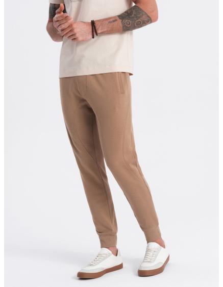 Levně Pánské tepláky jogger hnědé