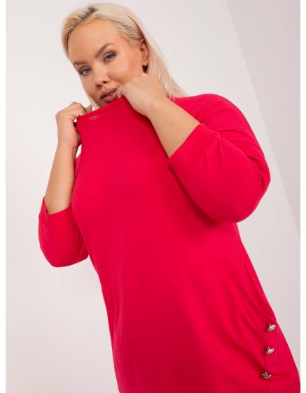 Dámské šaty s 3/4 rukávy plus size červené