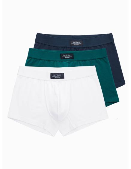 Levně Pánské jednobarevné boxerky BASIC s elastanem 3 pack mix