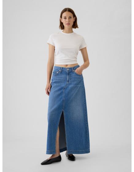 Levně Džínová maxi sukně UltraSoft