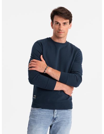 Levně Pánská bavlněná nepropínací mikina BASIC tmavě modrá