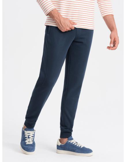 Levně Pánské bavlněné tepláky BASIC jogger tmavě modré