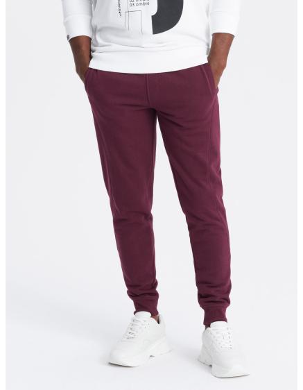 Levně Pánské bavlněné tepláky BASIC jogger bordó
